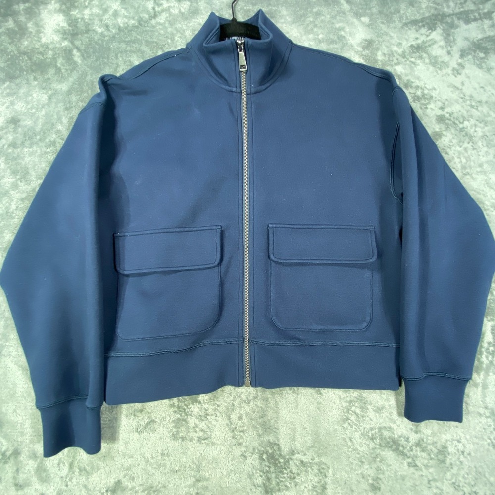 Peloton‎ Full Zip Sweatshirt Mens Large Blue Gym Active Workout Utility Pockets